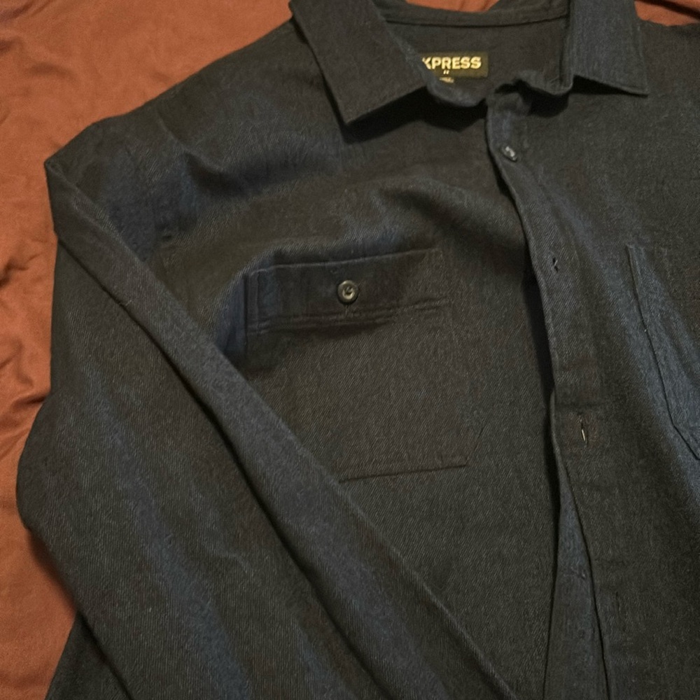 Dark Blue long sleeve button up